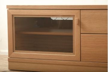 在庫未使用品　IDC大塚家具　アーリー・タイムスアルファ　エレール150F　杢取っ手のテレビ台(TVボード、ローボード)(定価約22万円)(R-041861)