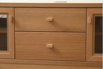 在庫未使用品　IDC大塚家具　アーリー・タイムスアルファ　エレール150F　杢取っ手のテレビ台(TVボード、ローボード)(定価約22万円)(R-041861)