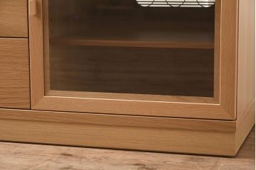 在庫未使用品　IDC大塚家具　アーリー・タイムスアルファ　エレール150F　杢取っ手のテレビ台(TVボード、ローボード)(定価約22万円)(R-041861)