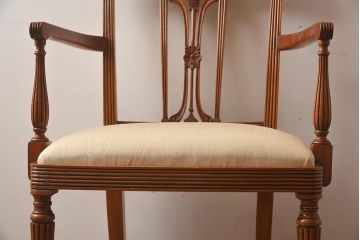 在庫未使用品　IDC大塚家具　レストールブラウン&クレンネル　37474MDJA　アームチェア(椅子)(定価約30万円)(R-041878)