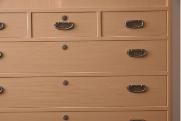 在庫未使用品　IDC大塚家具　家具のカネトク　3.3尺　6ノ3　桐タンス(重ね箪笥、和箪笥、桐箪笥、桐たんす)(定価約45万円)(R-041886)