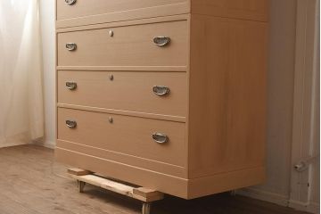 在庫未使用品　IDC大塚家具　家具のカネトク　3.3尺　6ノ3　桐タンス(重ね箪笥、和箪笥、桐箪笥、桐たんす)(定価約45万円)(R-041886)