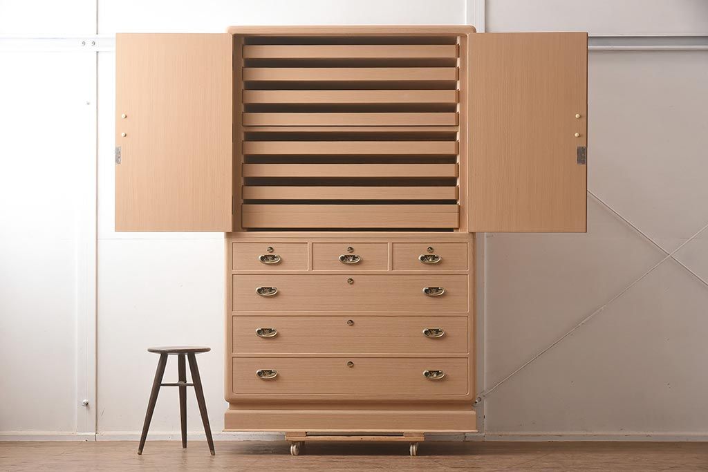 展示品　IDC大塚家具　家具のカネトク　3.6尺　下6大洋すみ丸　桐タンス(衣装箪笥、着物箪笥、桐箪笥、桐たんす)(定価約100万円)(R-041892)