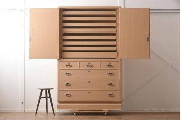 展示品　IDC大塚家具　家具のカネトク　3.6尺　下6大洋すみ丸　桐タンス(衣装箪笥、着物箪笥、桐箪笥、桐たんす)(定価約100万円)(R-041892)