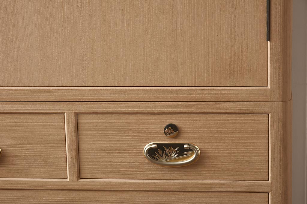 展示品　IDC大塚家具　家具のカネトク　3.6尺　下6大洋すみ丸　桐タンス(衣装箪笥、着物箪笥、桐箪笥、桐たんす)(定価約100万円)(R-041892)