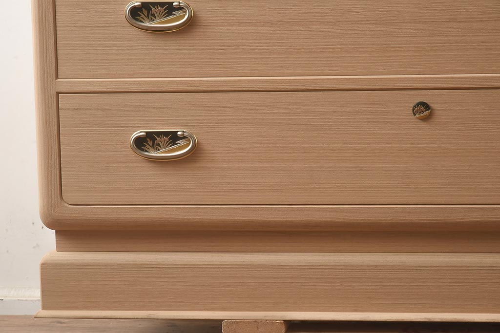 展示品　IDC大塚家具　家具のカネトク　3.6尺　下6大洋すみ丸　桐タンス(衣装箪笥、着物箪笥、桐箪笥、桐たんす)(定価約100万円)(R-041892)