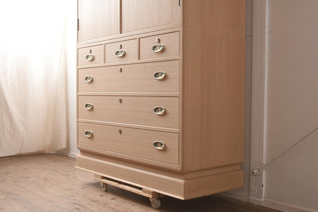 展示品　IDC大塚家具　家具のカネトク　3.6尺　下6大洋すみ丸　桐タンス(衣装箪笥、着物箪笥、桐箪笥、桐たんす)(定価約100万円)(R-041892)