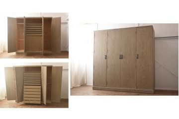 在庫未使用品　IDC大塚家具　加茂総桐箪笥　桃山　時代仕上げ　洋服タンス(総桐たんす、ワードローブ、着物たんす)(定価約398万円)(R-041893)