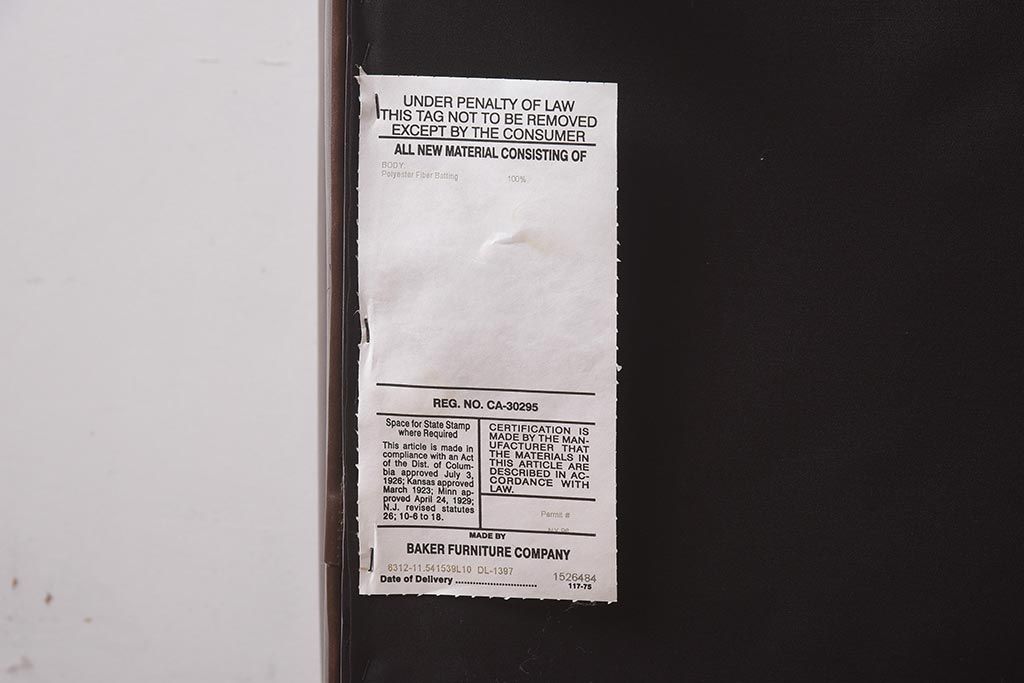 展示品　IDC大塚家具　Baker(ベーカー社)　6312-11　革DL　オットマン(椅子、スツール)(定価約30万円)(R-041903)