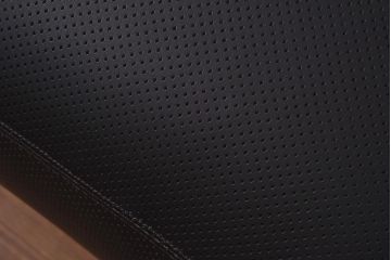 展示品　IDC大塚家具　LINLEY(リンレイ)　アストネット　革ブラック　オットマン(フットスツール)(定価約33万円)(R-041904)