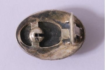 ヴィンテージ　SILVER　オーバル型　オニキス　大人の雰囲気醸し出すイヤリング(アクセサリー、ビンテージ)(R-041909)