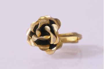 ヴィンテージアクセサリー　昭和期　バラモチーフのビンテージイヤリング(アクセサリー)(R-041919)