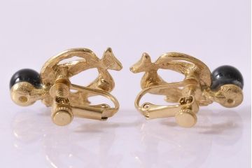 ヴィンテージアクセサリー　和製ビンテージ　HANAE MORI(ハナエモリ)　魚モチーフのイヤリング(R-041921)