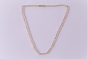 ヴィンテージアクセサリー　K18(18金)　金75%　造幣局ホールマーク　ゴールドの切子チェーンネックレス　重さ約10.17g(ビンテージ)(R-041931)