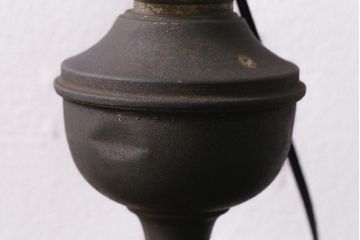アンティーク照明　昭和初期　オイルランプリメイク　使いこまれた質感が味わい深いテーブルランプ(スタンドライト、卓上照明)(R-041939)