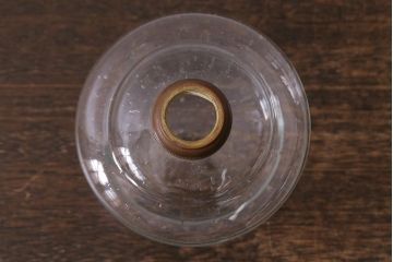 アンティーク照明　昭和初期　オイルランプリメイク　気泡ガラスが趣のある空間を演出するレトロなテーブルランプ(スタンドライト、卓上照明)(R-041941)