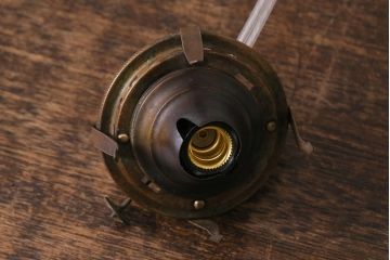 アンティーク照明　昭和初期　オイルランプリメイク　気泡ガラスが趣のある空間を演出するレトロなテーブルランプ(スタンドライト、卓上照明)(R-041941)