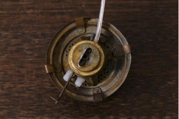アンティーク照明　昭和初期　オイルランプリメイク　気泡ガラスが趣のある空間を演出するレトロなテーブルランプ(スタンドライト、卓上照明)(R-041941)