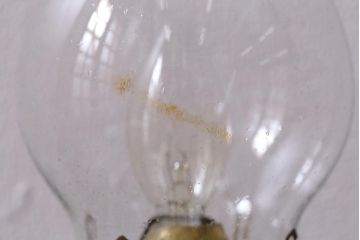 アンティーク照明　昭和初期　オイルランプリメイク　気泡ガラスが趣のある空間を演出するレトロなテーブルランプ(スタンドライト、卓上照明)(R-041942)