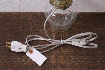 アンティーク照明　昭和初期　オイルランプリメイク　気泡ガラスが趣のある空間を演出するレトロなテーブルランプ(スタンドライト、卓上照明)(R-041942)