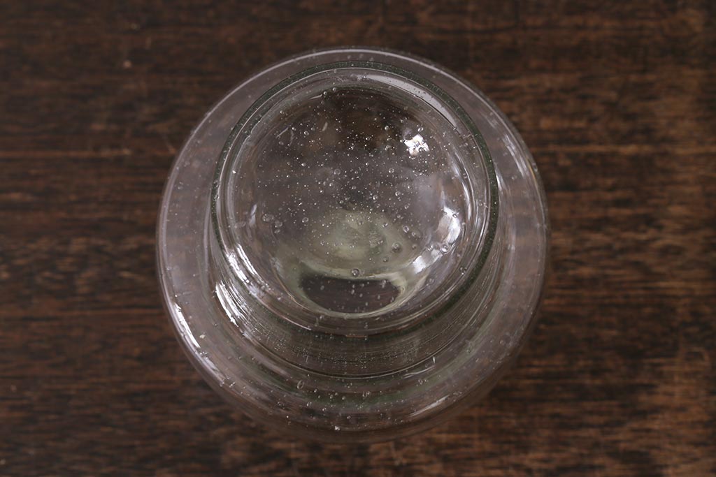 アンティーク照明　昭和初期　オイルランプリメイク　気泡ガラスが趣のある空間を演出するレトロなテーブルランプ(スタンドライト、卓上照明)(R-041942)