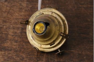 アンティーク照明　昭和初期　オイルランプリメイク　気泡ガラスが趣のある空間を演出するレトロなテーブルランプ(スタンドライト、卓上照明)(R-041942)