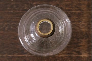 アンティーク照明　昭和初期　オイルランプリメイク　気泡ガラスが趣のある空間を演出するレトロなテーブルランプ(スタンドライト、卓上照明)(R-041942)