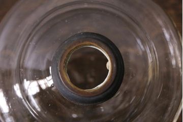 アンティーク照明　昭和初期　オイルランプリメイク　レトロなガラスが和む空間を演出するテーブルランプ(スタンドライト、卓上照明)(R-041943)