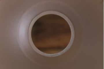 ヴィンテージ照明　フランスビンテージ　フロストガラス　優美なデザインが印象的なガラスシェードのペンダントライト(天井照明、シェード)(R-041945)