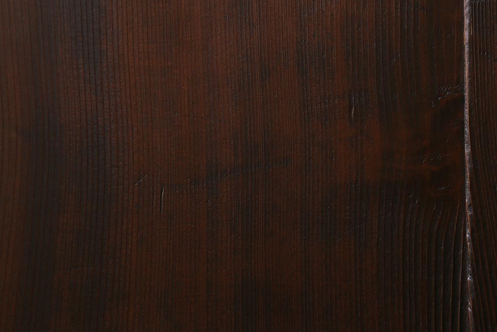 アンティーク建具　和製アンティーク　明治大正期　濃淡のある木の色味が味わい深い板戸2枚セット(帯戸、建具)(R-041946)