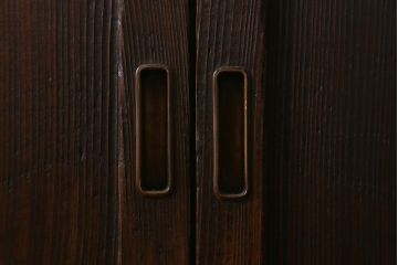 アンティーク建具　和製アンティーク　明治大正期　濃淡のある木の色味が味わい深い板戸2枚セット(帯戸、建具)(R-041946)