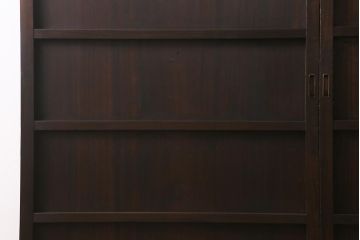 アンティーク建具　和製アンティーク　明治大正期　濃淡のある木の色味が味わい深い板戸2枚セット(帯戸、建具)(R-041946)