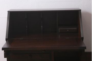中古　北海道民芸家具　上質な作りが魅力のライティングビューロー(机、引き出し)(定価約34万円)(R-042012)