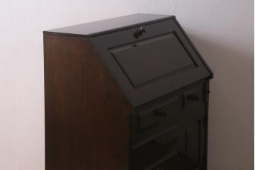 中古　北海道民芸家具　上質な作りが魅力のライティングビューロー(机、引き出し)(定価約34万円)(R-042012)