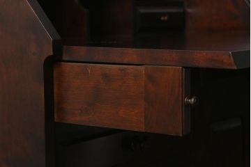 中古　北海道民芸家具　上質な作りが魅力のライティングビューロー(机、引き出し)(定価約34万円)(R-042012)