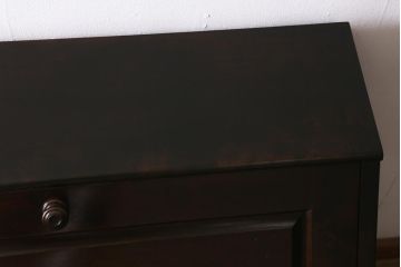 中古　北海道民芸家具　上質な作りが魅力のライティングビューロー(机、引き出し)(定価約34万円)(R-042012)