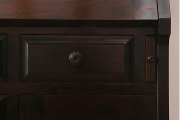 中古　北海道民芸家具　上質な作りが魅力のライティングビューロー(机、引き出し)(定価約34万円)(R-042013)