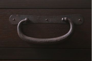 ラフジュ工房オリジナル　古金具リメイク　前板栗材　ヒノキ材　整理整頓にぴったりなサイドチェスト(小物収納、小箪笥、引き出し)(R-042015)