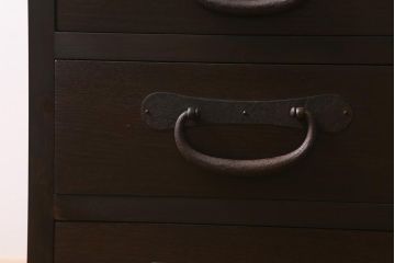 ラフジュ工房オリジナル　古金具リメイク　前板栗材　ヒノキ材　整理整頓にぴったりなサイドチェスト(小物収納、小箪笥、引き出し)(R-042015)