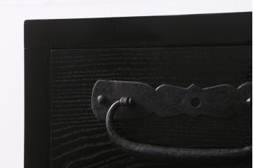 ラフジュ工房オリジナル　古金具リメイク　前板栗材　ヒノキ材　シックな雰囲気漂う小引き出し(小物収納、卓上収納)(R-042016)