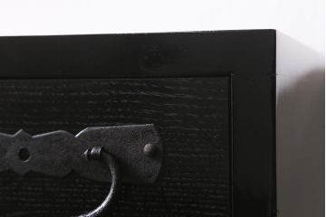 ラフジュ工房オリジナル　古金具リメイク　前板栗材　ヒノキ材　シックな雰囲気漂う小引き出し(小物収納、卓上収納)(R-042016)