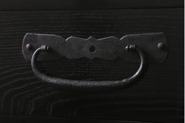 ラフジュ工房オリジナル　古金具リメイク　前板栗材　ヒノキ材　シックな雰囲気漂う小引き出し(小物収納、卓上収納)(R-042016)