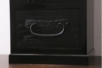 ラフジュ工房オリジナル　古金具リメイク　前板栗材　ヒノキ材　シックな雰囲気漂う小引き出し(小物収納、卓上収納)(R-042016)