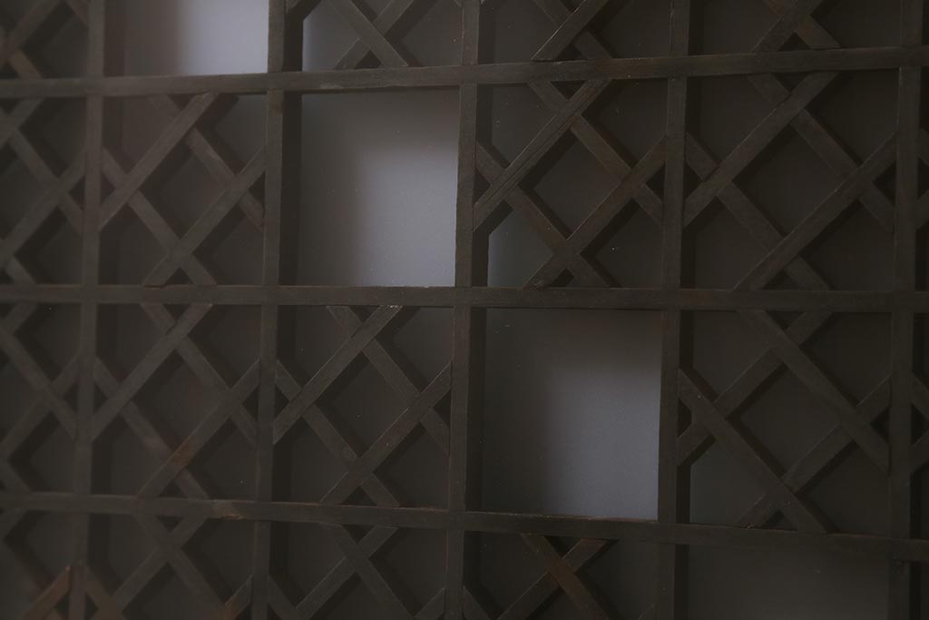 アンティーク建具 大正昭和初期 大正ロマンの雰囲気溢れる組子欄間(欄間、明り取り、明かり取り)(R-042018)