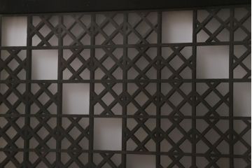 アンティーク建具　大正昭和初期　大正ロマンの雰囲気溢れる組子欄間(欄間、明り取り、明かり取り)(R-042018)