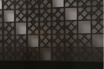 アンティーク建具　大正昭和初期　大正ロマンの雰囲気溢れる組子欄間(欄間、明り取り、明かり取り)(R-042018)