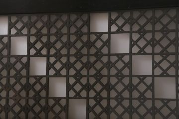 アンティーク建具　大正昭和初期　大正ロマンの雰囲気溢れる組子欄間(欄間、明り取り、明かり取り)(R-042018)