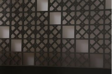 アンティーク建具　大正昭和初期　大正ロマンの雰囲気溢れる組子欄間(欄間、明り取り、明かり取り)(R-042018)