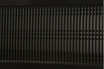 アンティーク建具　昭和初期　繊細に並んだ細い桟が目を引く筬欄間(オサランマ、明り取り、建具)(R-042019)