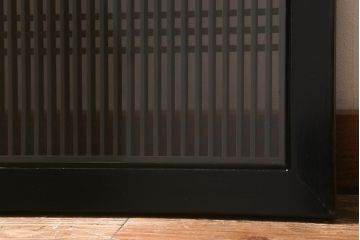 アンティーク建具　昭和初期　繊細に並んだ細い桟が目を引く筬欄間(オサランマ、明り取り、建具)(R-042019)